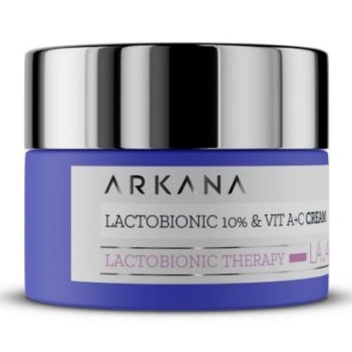 Arkana - Lactobionic 10% & Vit A+C Cream - Регенерирующий крем для чувст. кожи c лактобионовой к-ой, 50 мл