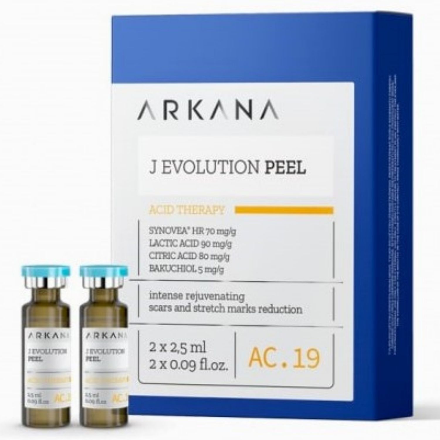 Arkana - J Evolution Peel - Модифицированный пилинг Джесснера, 2 х 2,5 мл