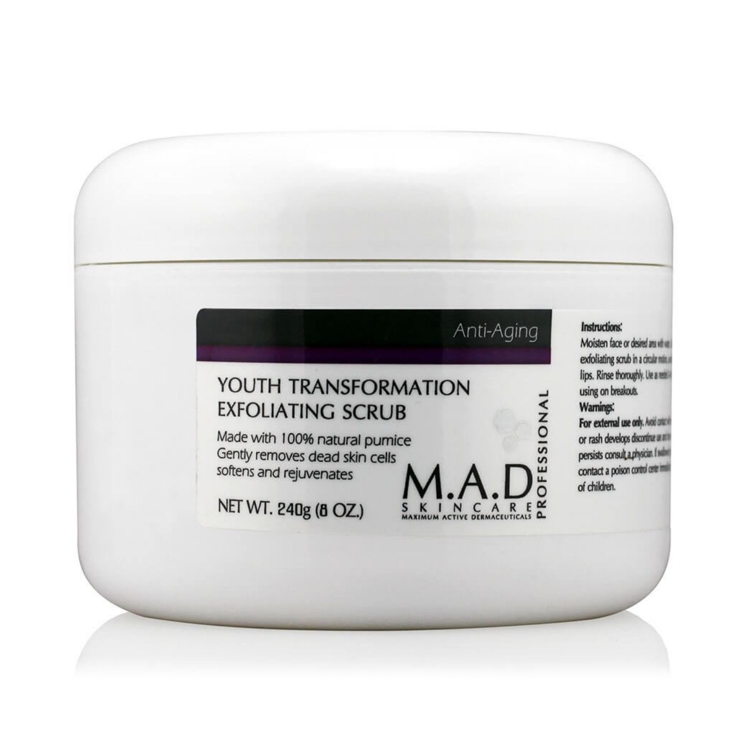 M.A.D skincare - Youth Transformation Exfoliating Scrub - Отшелушивающий крем-скраб с омолаживающим эффектом, 240 г