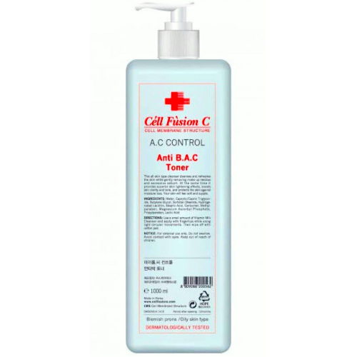 Cell Fusion - Anti B.A.C. Toner   Противовоспалительный увлажняющий тоник для жирной кожи, 1000 мл (OUTLET)