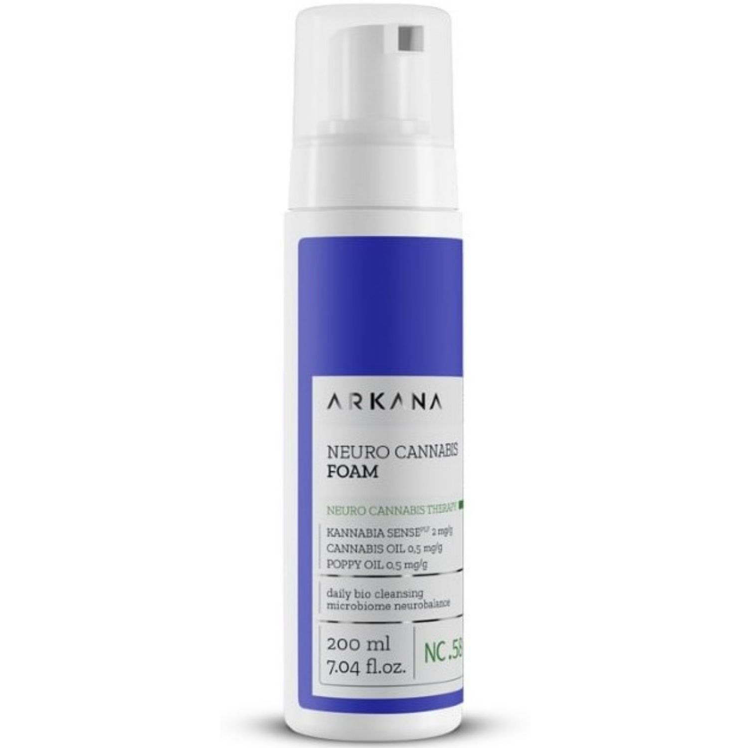 Arkana - Neuro Cannabis Foam - Нежная очищающая нейропенка со стволовыми клетками конопли, 200 мл