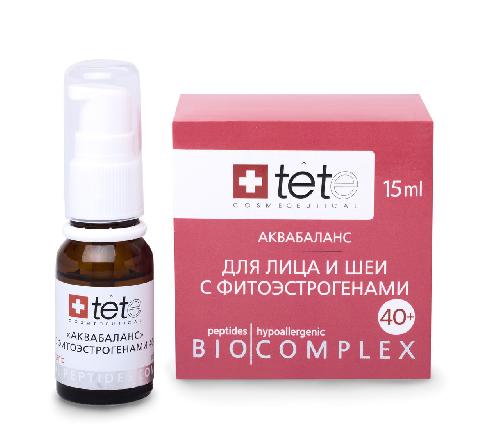 TETe - TETe Биокомплекс аквабаланс для лица и шеи с фитоэстрогенами 40+, 15 мл