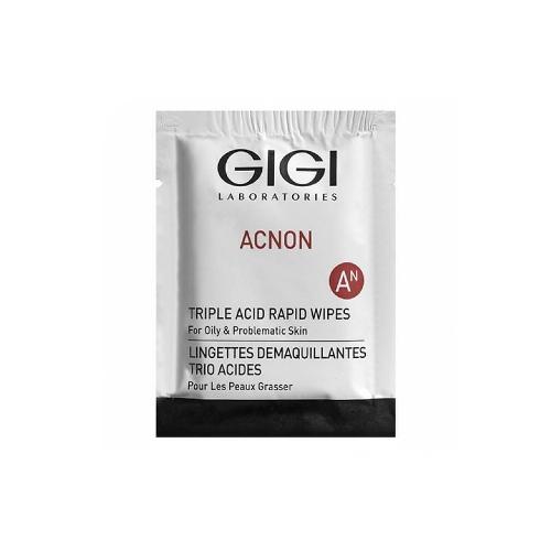 GIGI - ACNON Triple Acid Rapid Wipes - Влажные очищающие салфетки, 1 шт