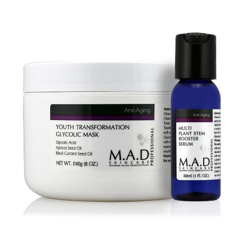 M.A.D skincare - Набор: Youth Transf Glycolic Mask + Multi Plant Stem Booster Serum pH 3.4, 240 г + 30 мл