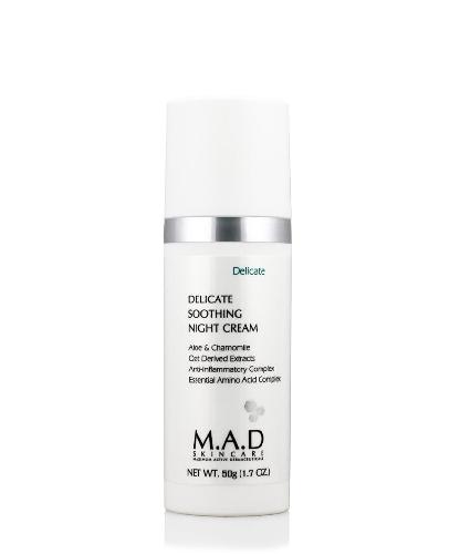 M.A.D skincare - Delicate Soothing Night Cream - Успокаивающий ночной крем для ухода за чувствительной кожей, 50 г