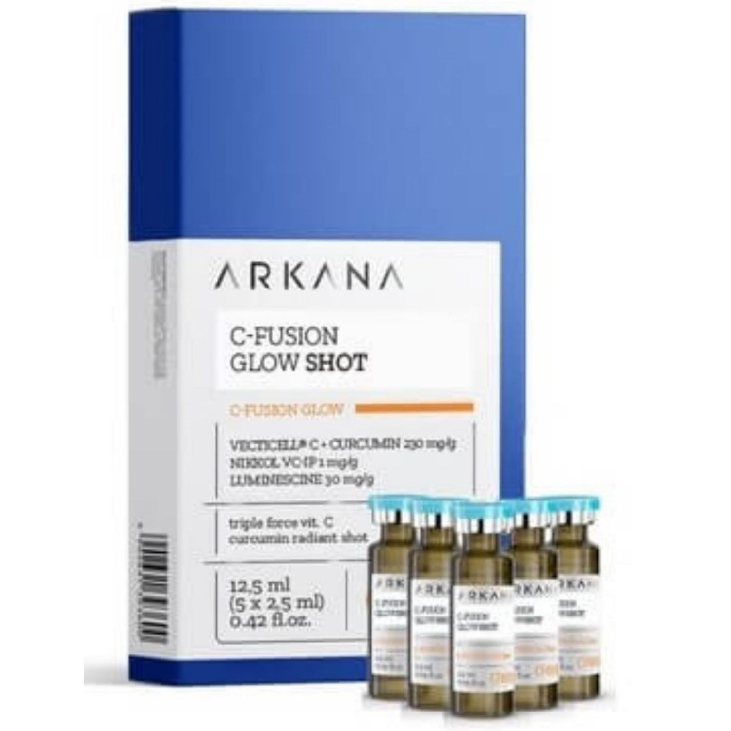 Arkana - Glow Shot - Сыворотка для лица "Ослепительное сияние", 5 x 2,5 мл